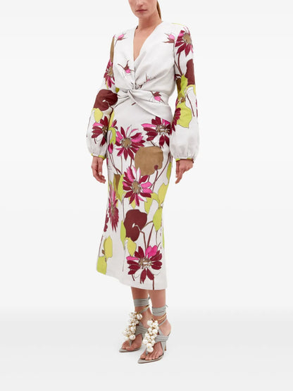 Floral-Print Midi Dress