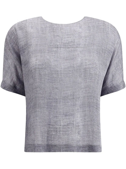 Short-Sleeved Silk Top