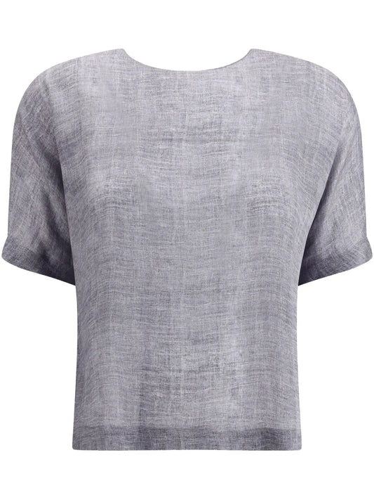 Short-Sleeved Silk Top
