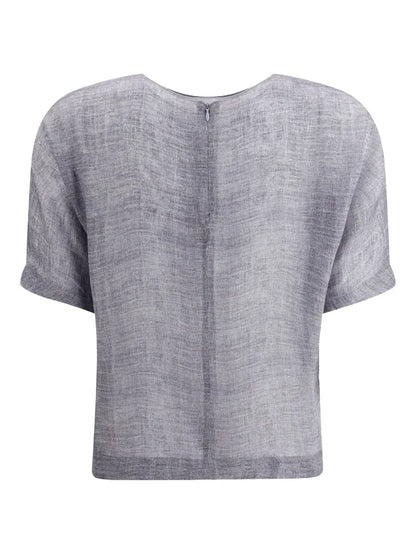 Short-Sleeved Silk Top