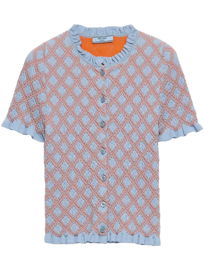 Patterned-Jacquard Cardigan