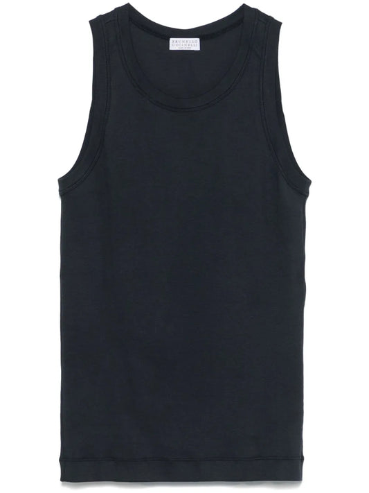 Fine-Ribbed Tank Top
