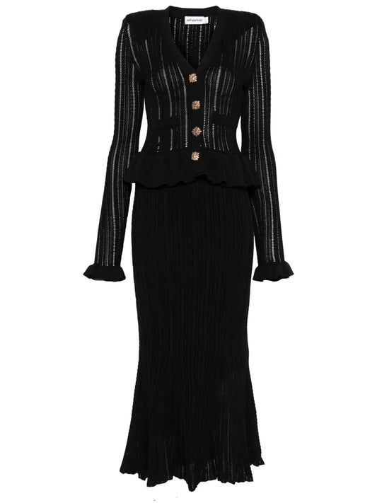 Knitted Peplum Maxi Dress