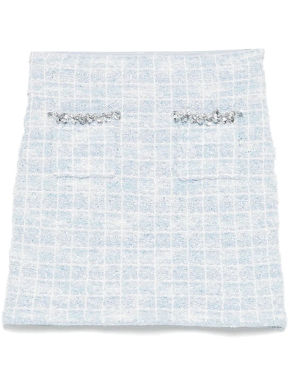 Checked Knitted Mini Skirt