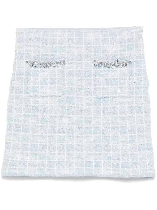 Checked Knitted Mini Skirt
