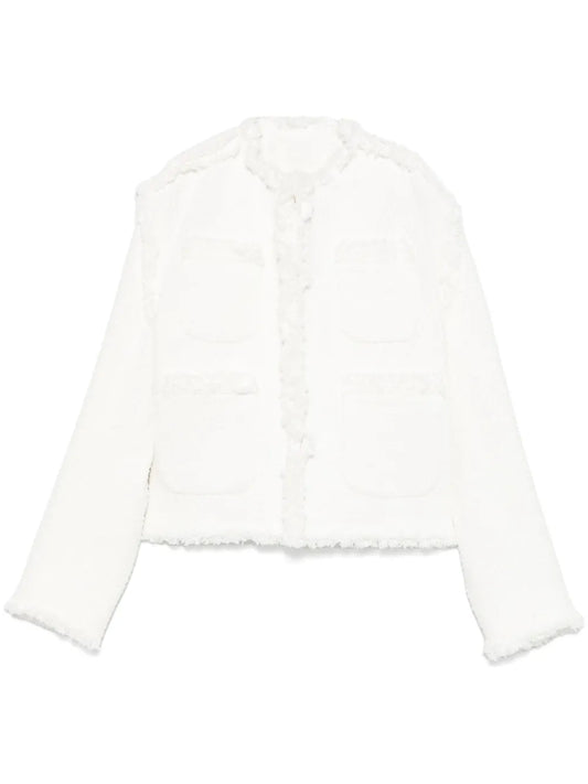 Distressed-Denim Jacket