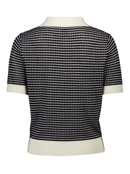 Intarsia-Knit Polo Top
