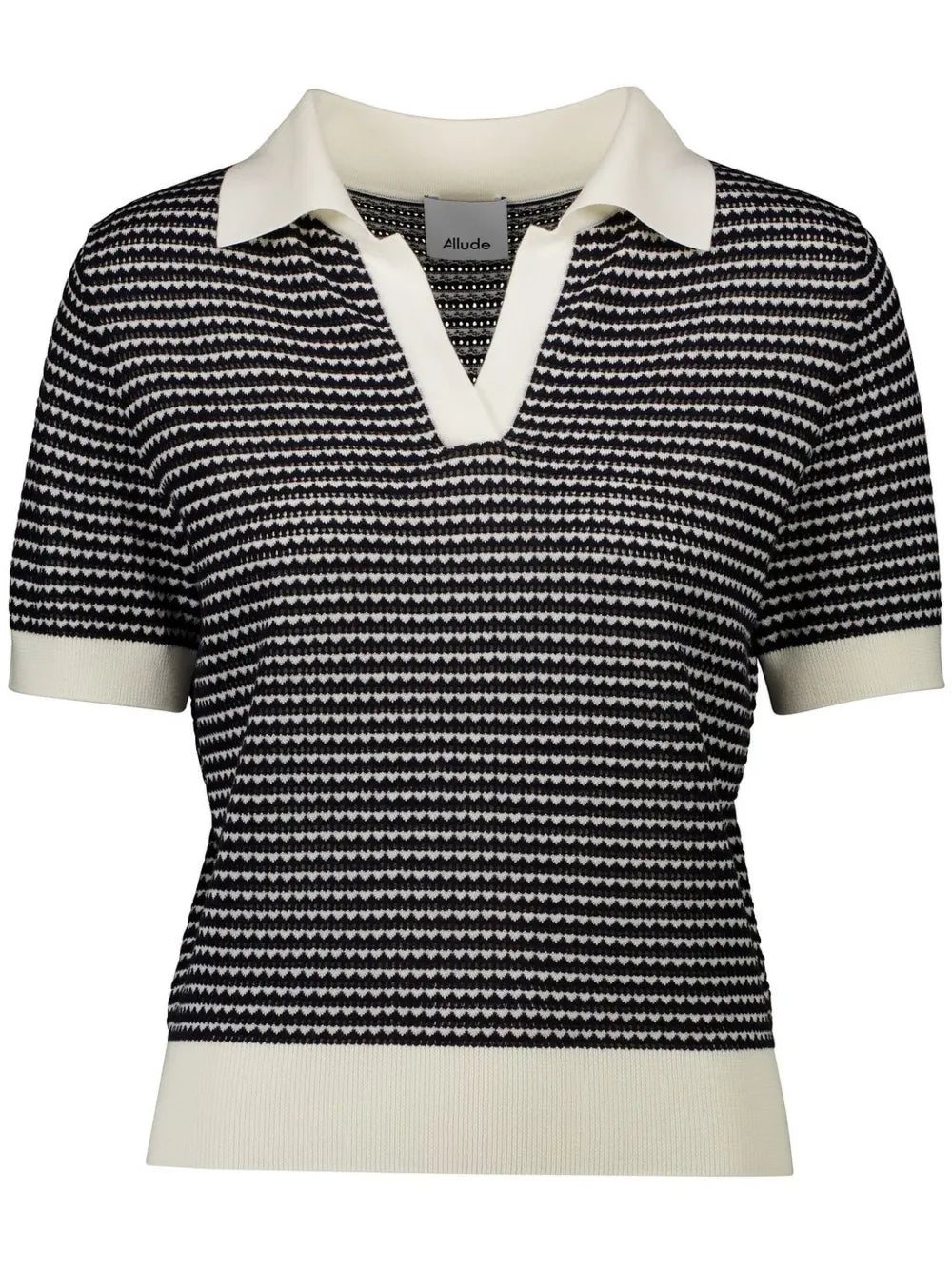 Intarsia-Knit Polo Top