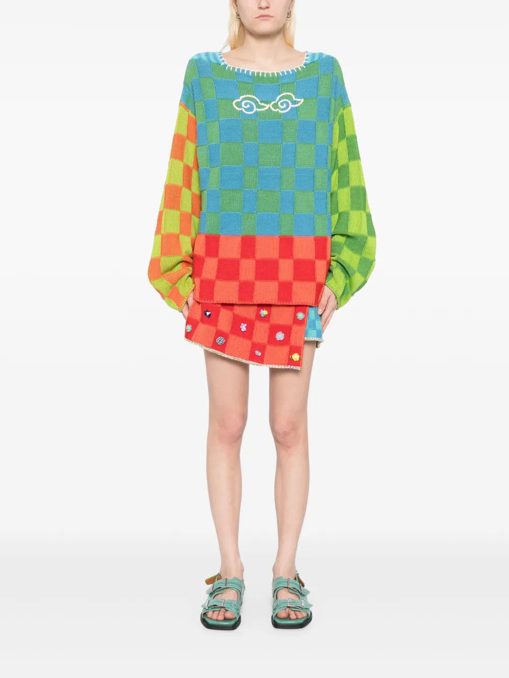 Check Boatneck Pullover