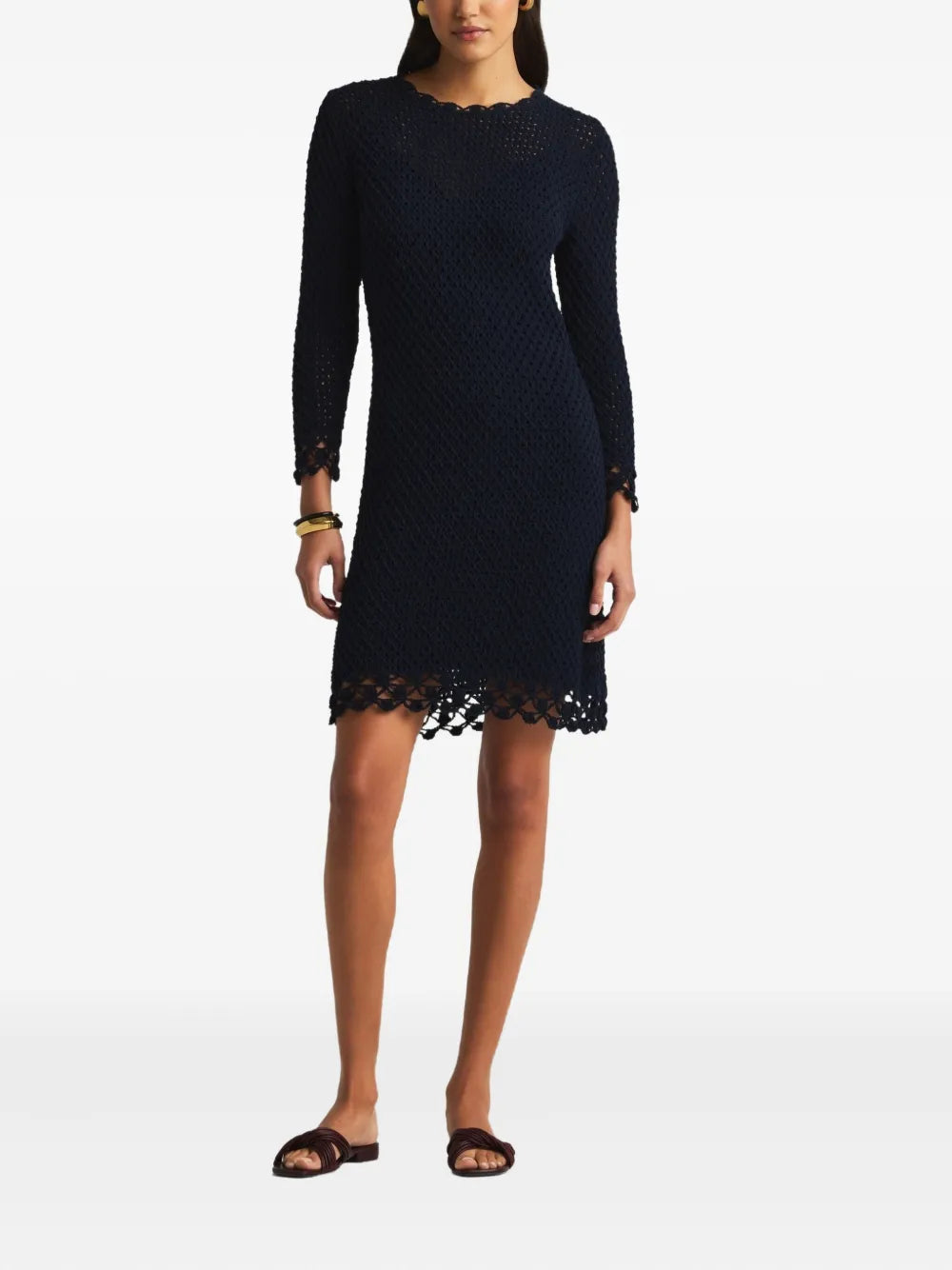 Ruffled Bouclé Mini Dress
