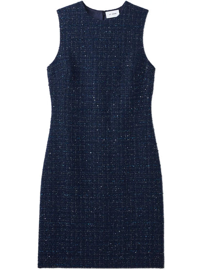 Sequin-Embellished Tweed Dress