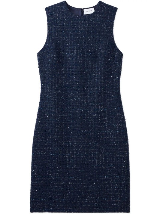 Sequin-Embellished Tweed Dress