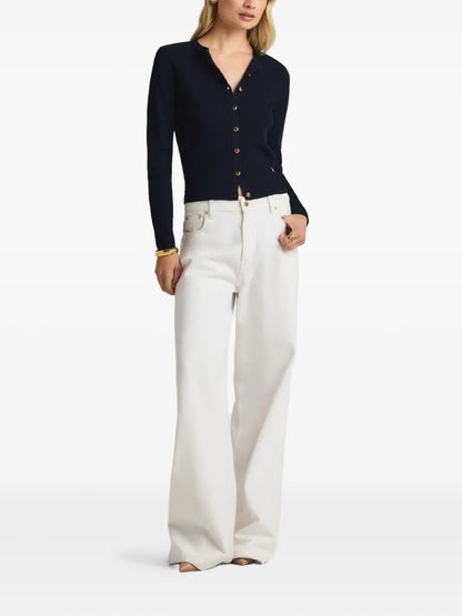 Fine-Ribbed Cardigan