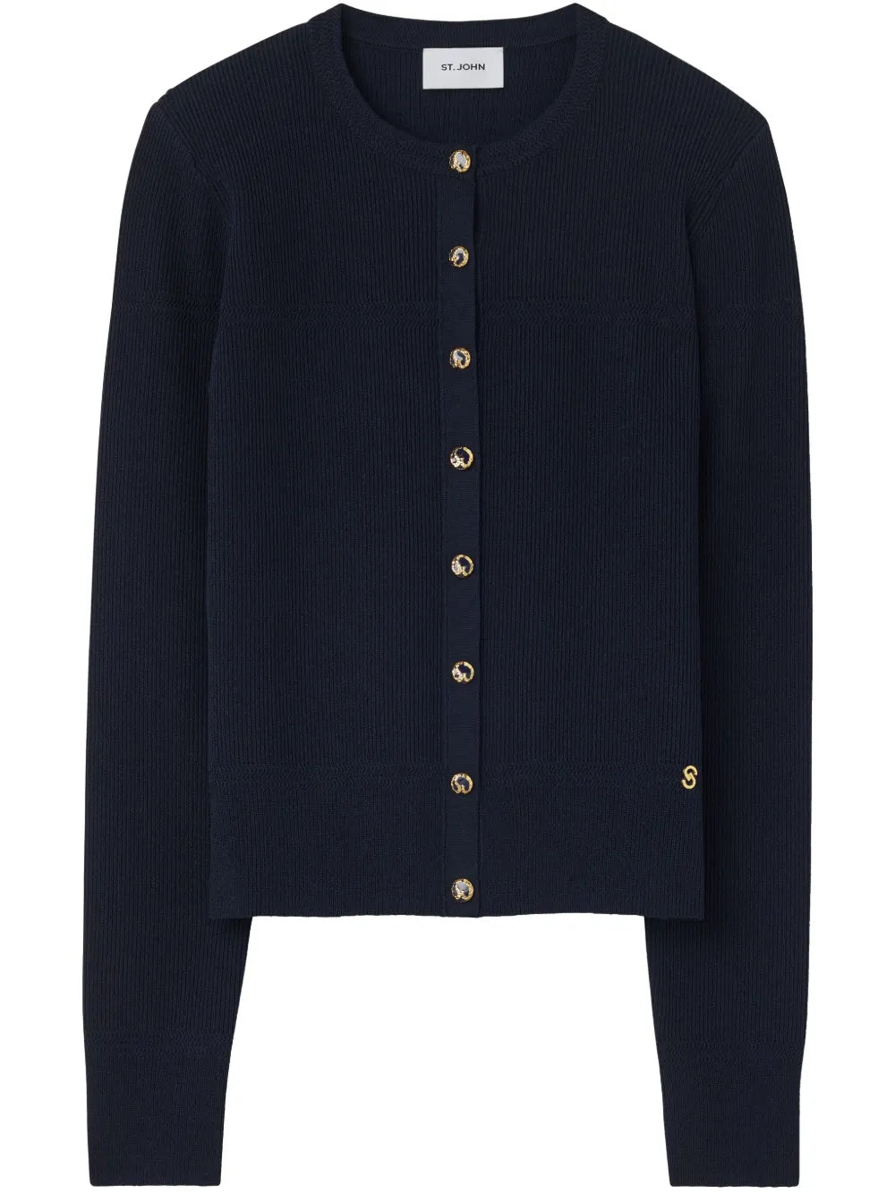 Fine-Ribbed Cardigan