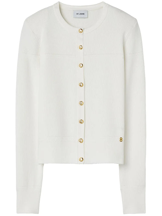 Fine-Ribbed Cardigan