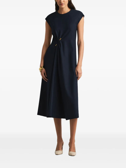 Gathered-Detail Midi Dress