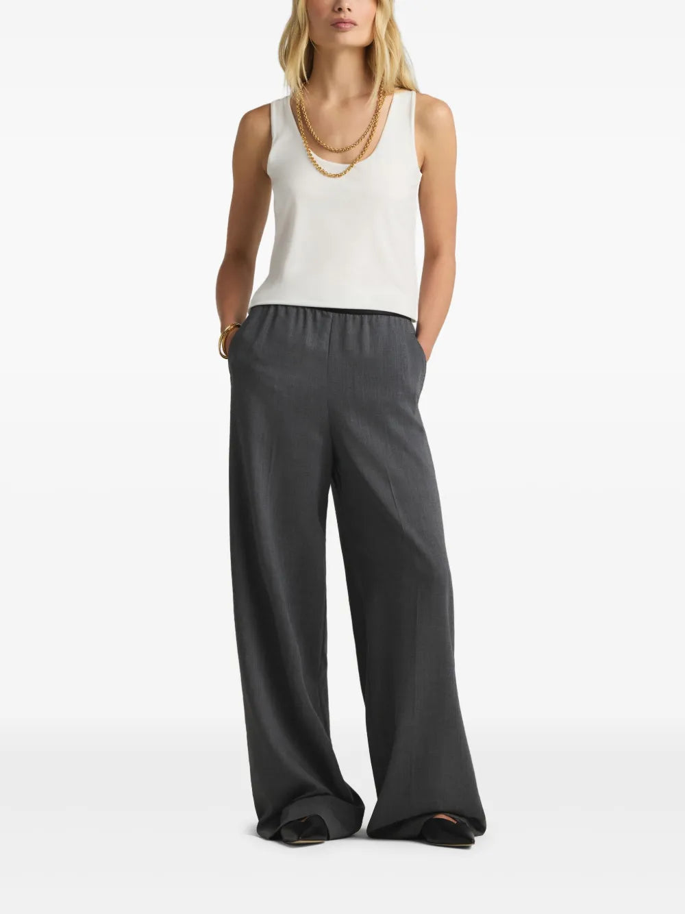 Elasticated-Waist Palazzo Pants