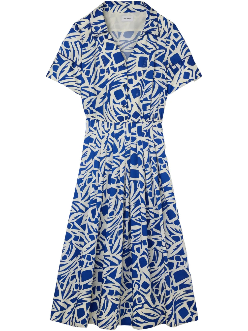 Printed Cut-Out Midi Dress