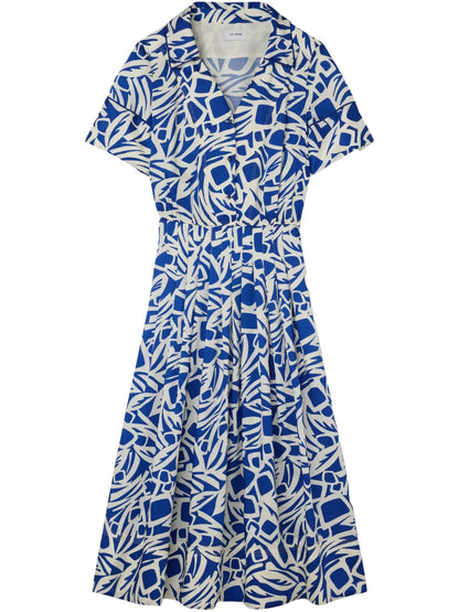 Printed Cut-Out Midi Dress