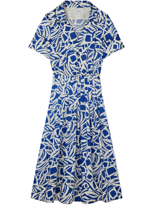 Printed Cut-Out Midi Dress