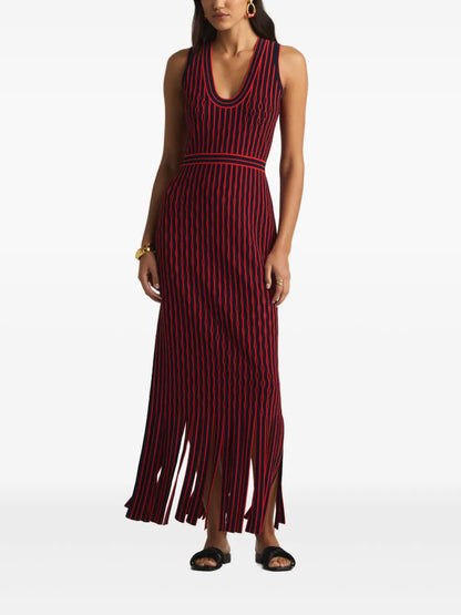 Scoop-Neck Open-Knit Maxi Dress