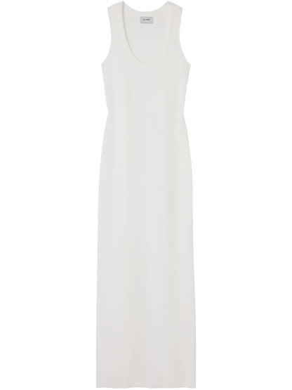Scoop-Neck Fine-Ribbed Maxi Dress