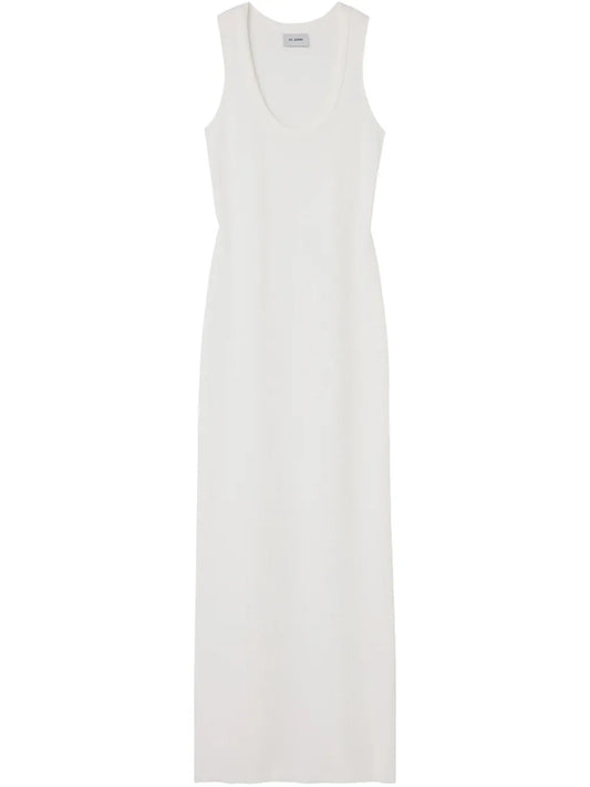 Scoop-Neck Fine-Ribbed Maxi Dress