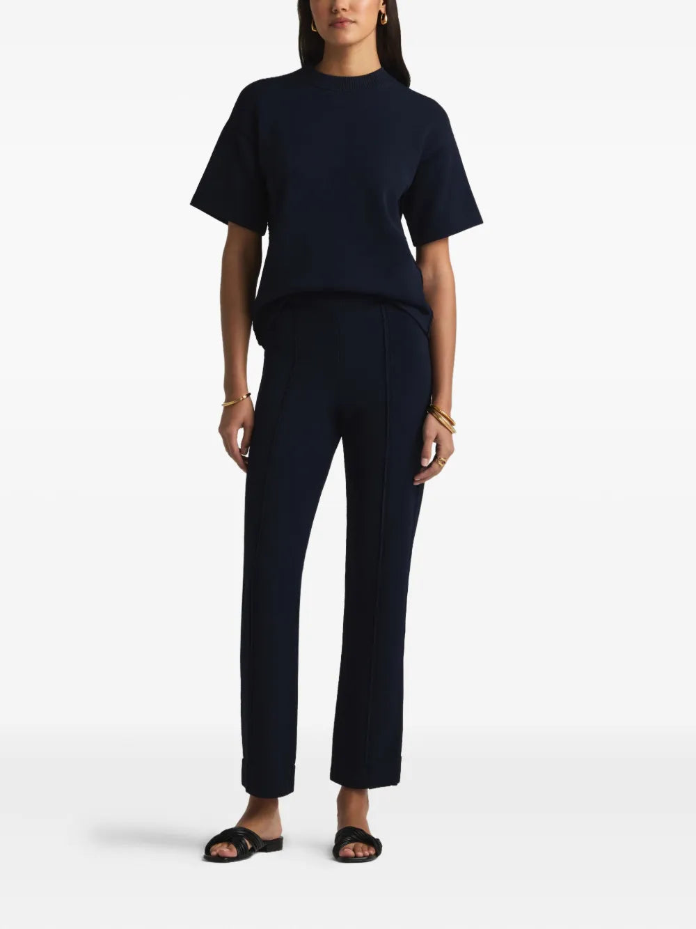 Ribbed-Trim T-Shirt