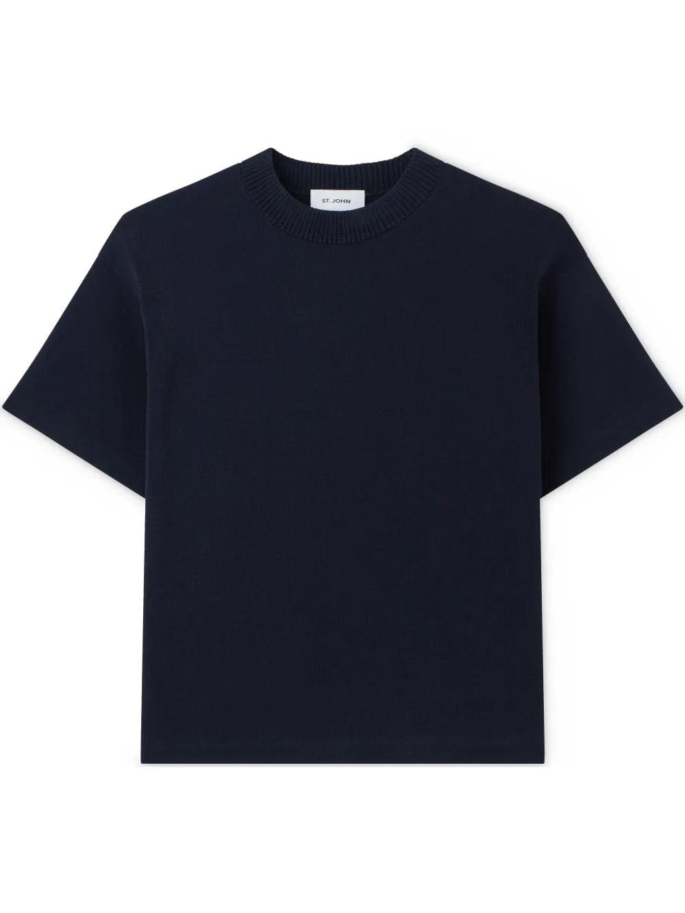 Ribbed-Trim T-Shirt