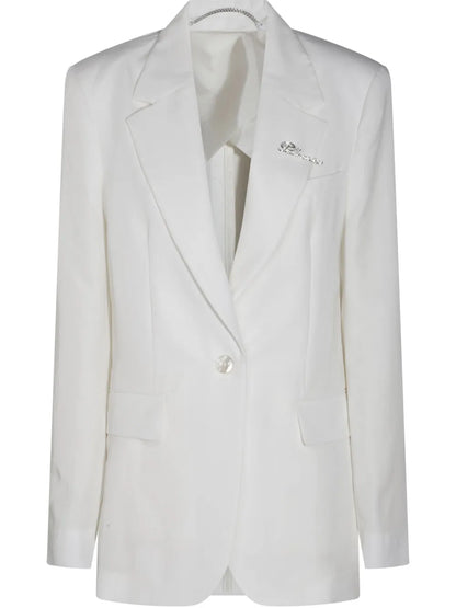 Logo-Lettering Single-Breasted Blazer