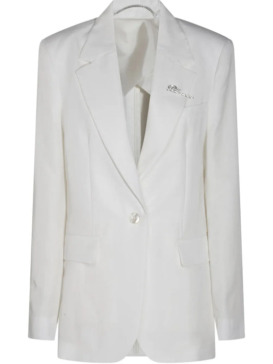Logo-Lettering Single-Breasted Blazer