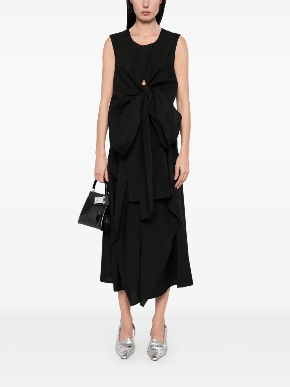 Tied-Waist Midi Dress