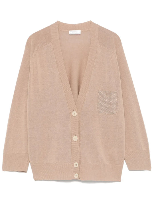 Bead-Detail Cardigan