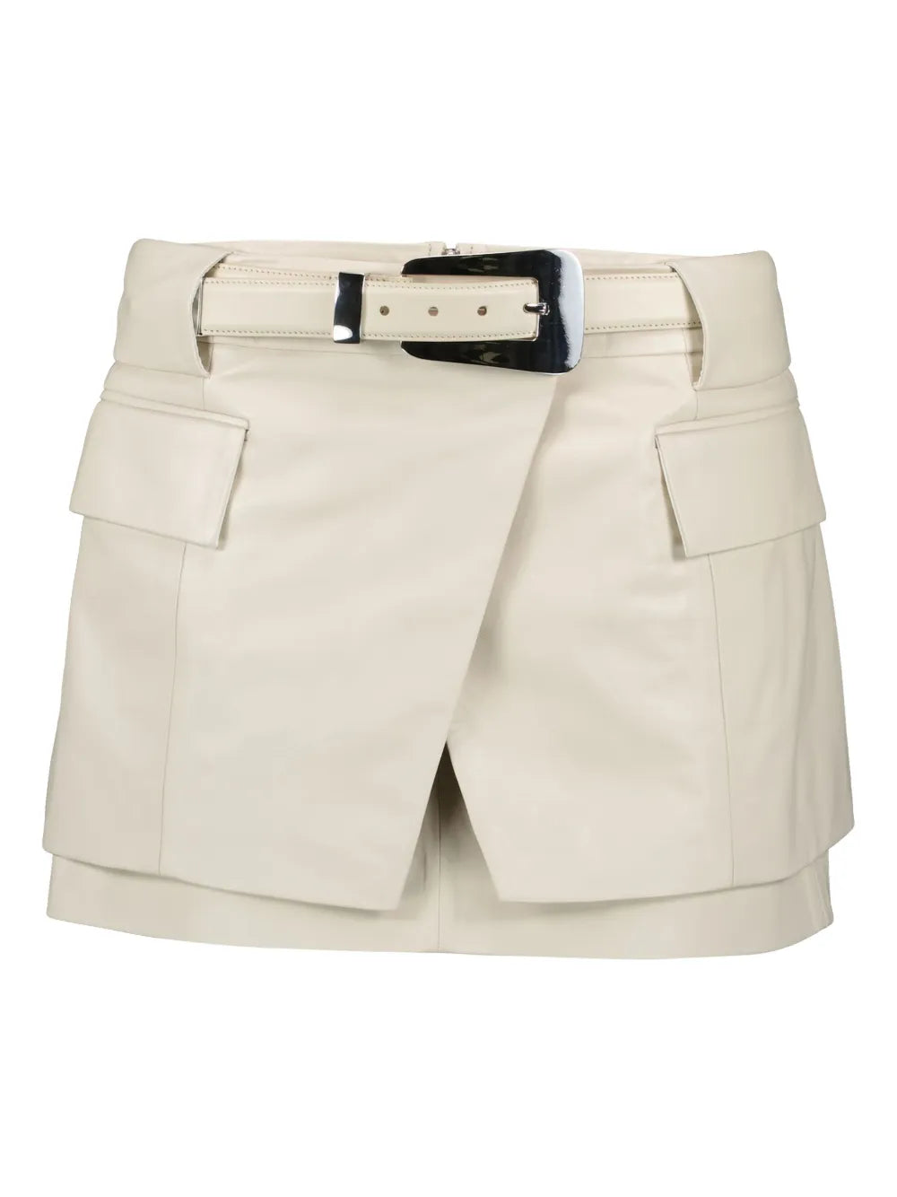 Belted Leather Mini Skirt