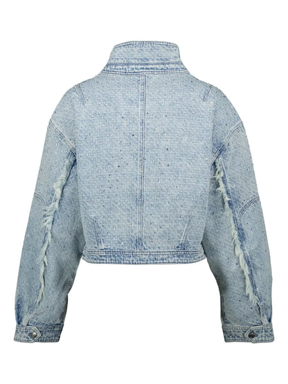 Crystal-Embellished Denim Jacket