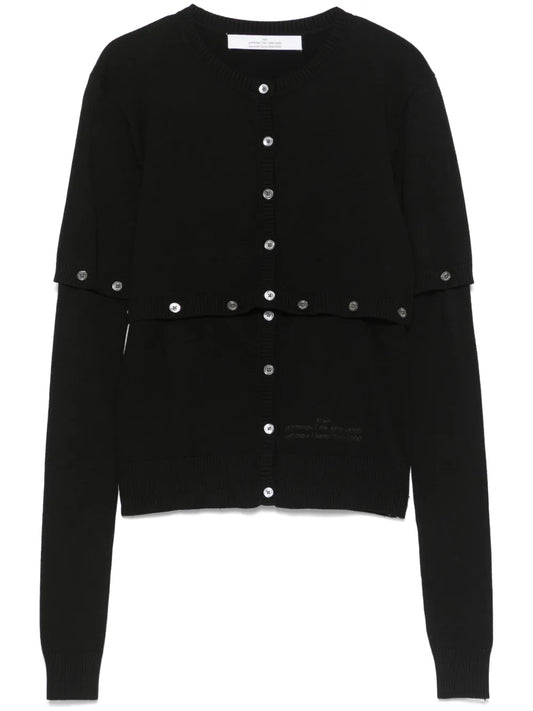 Multi-Button Layer-Effect Cardigan