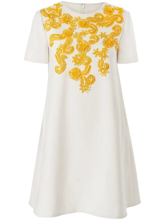 Embroidered Mini Dress