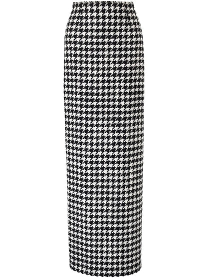 Houndstooth Column Skirt