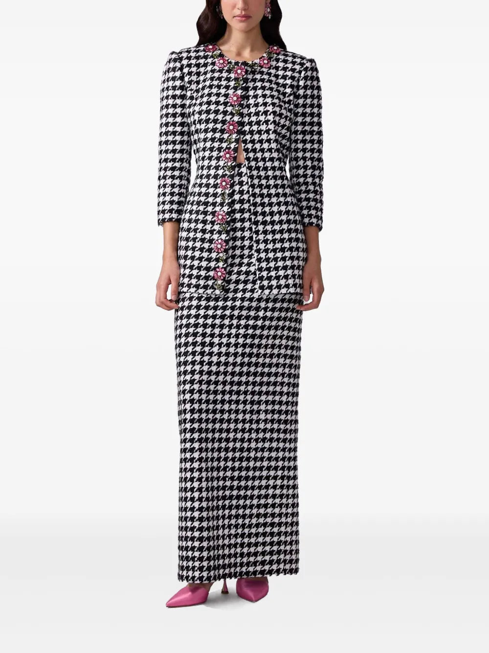 Houndstooth Column Skirt