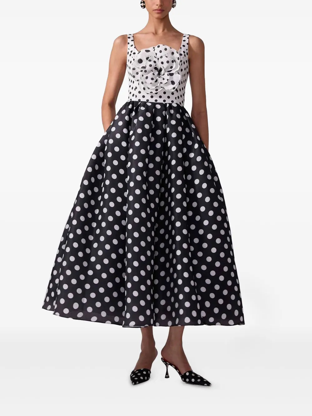 Polka-Dot Midi Dress