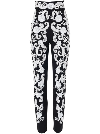 Embroidered Slim-Fit Trousers