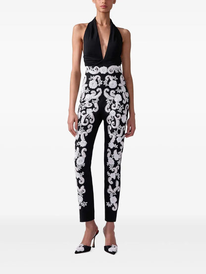 Embroidered Slim-Fit Trousers