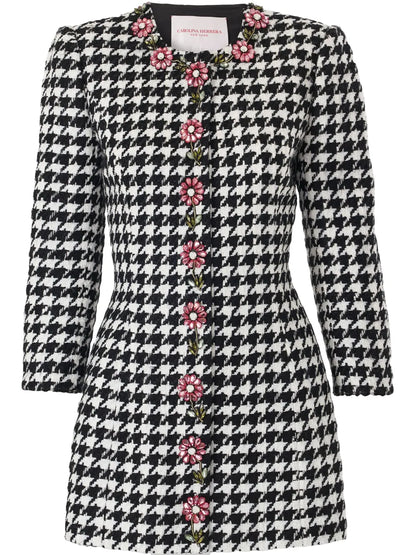 Embroidered Houndstooth Jacket