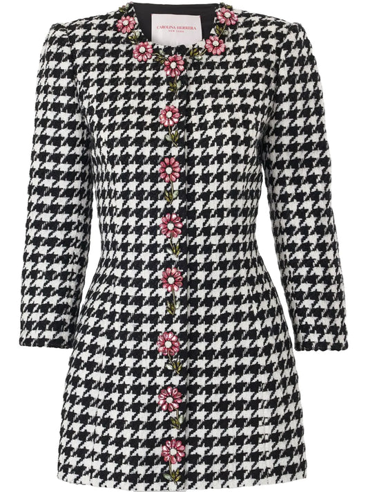 Embroidered Houndstooth Jacket