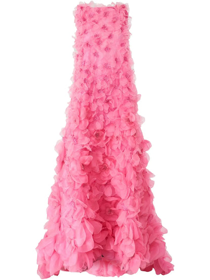 Floral-Appliqué Gown