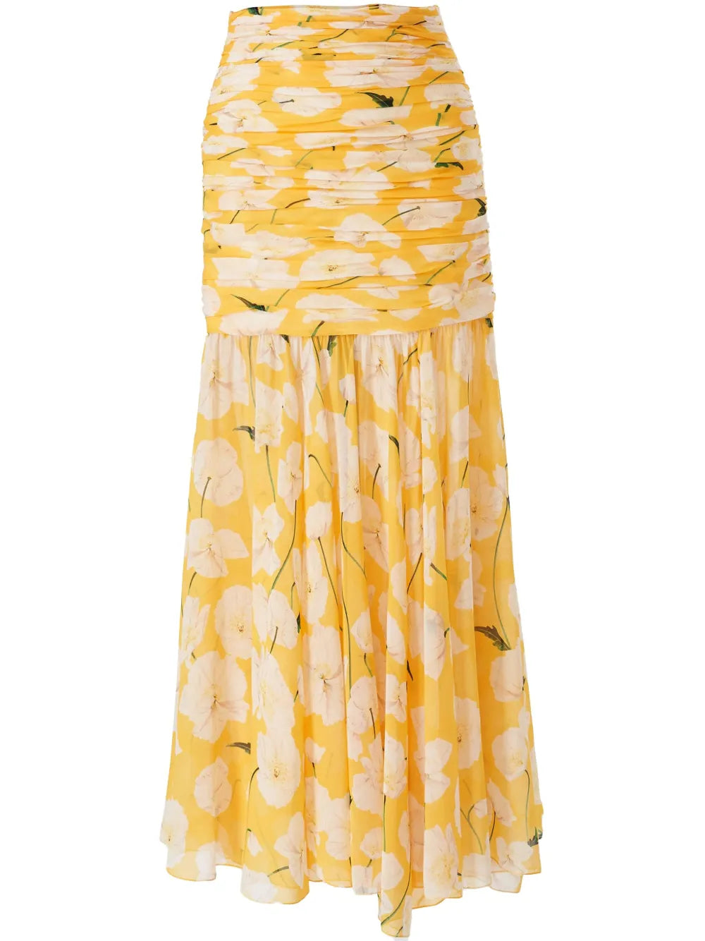 Floral-Print Chiffon Midi Skirt