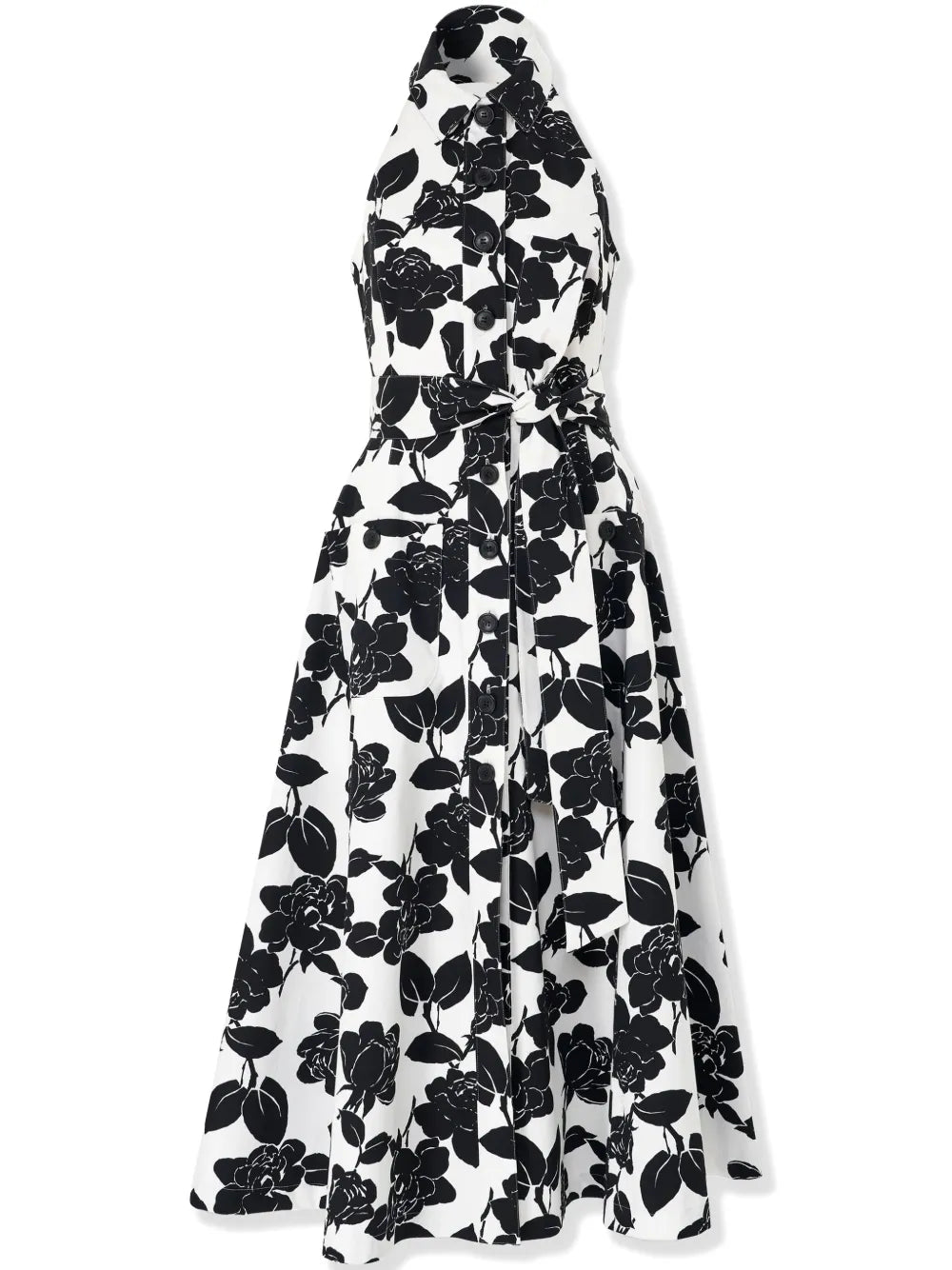 Floral-Print Halterneck Midi Dress