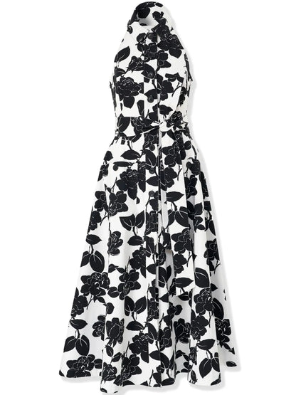 Floral-Print Halterneck Midi Dress