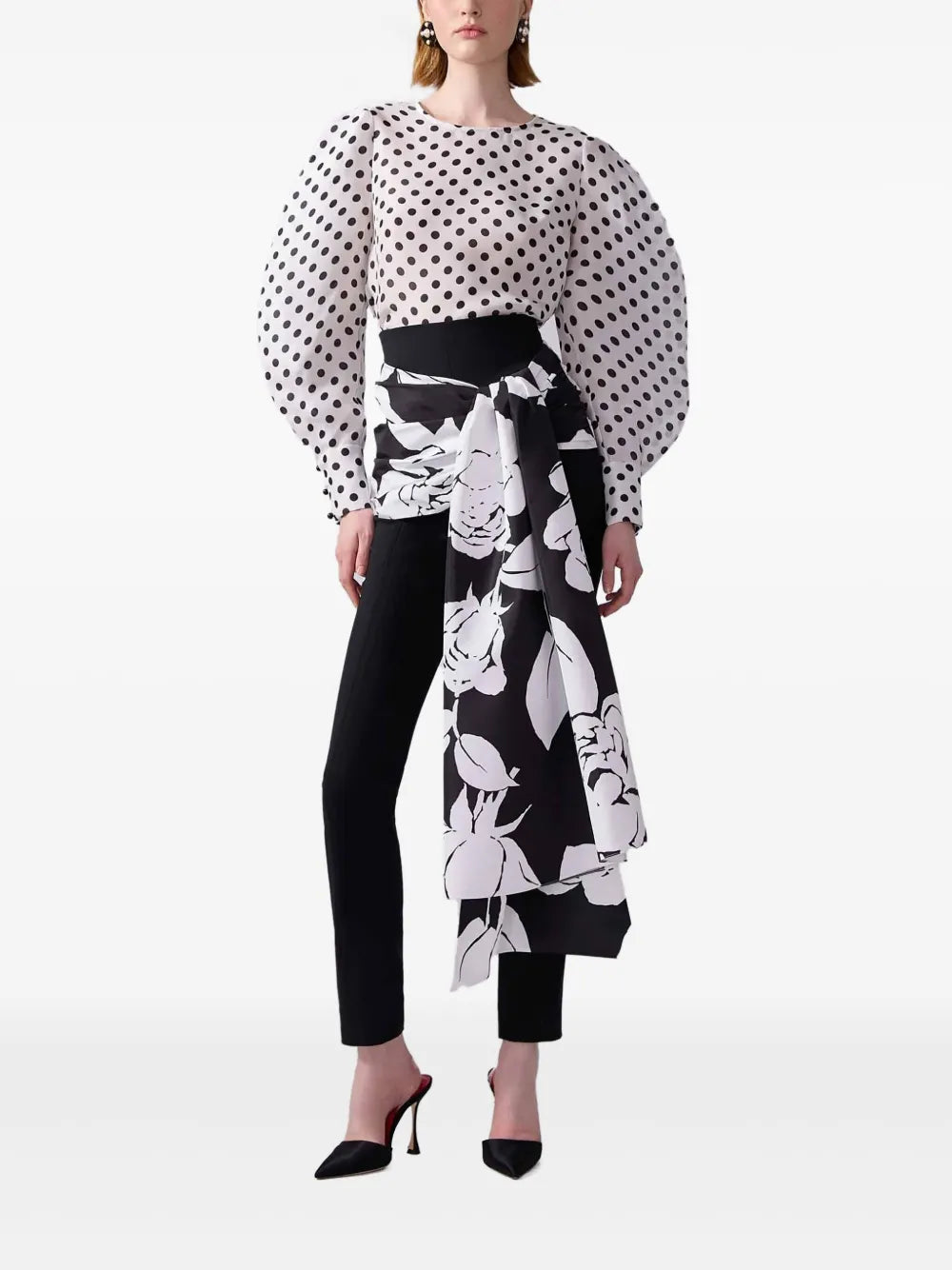 Polka-Dot Silk Blouse