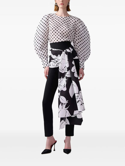 Polka-Dot Silk Blouse